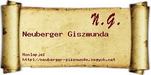 Neuberger Giszmunda névjegykártya